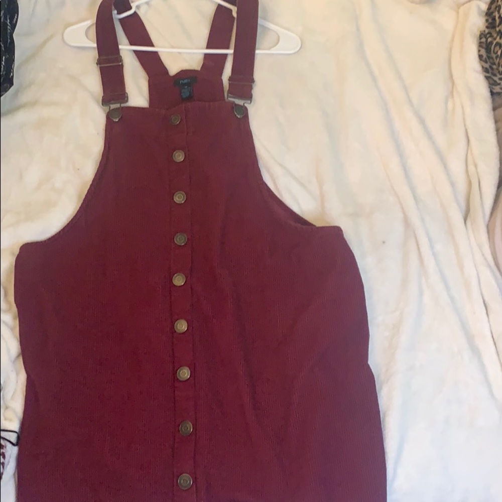 Maroon overall dress